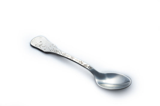 Kleynimals Stainless Steel Baby Spoon – Polar Bear, Self-Feeding, 18/10, USA Made