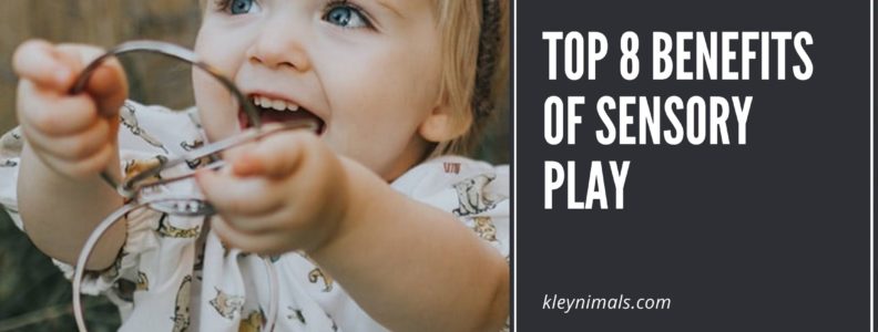 Toddler enjoying the benefits of sensory play through Kleynimals